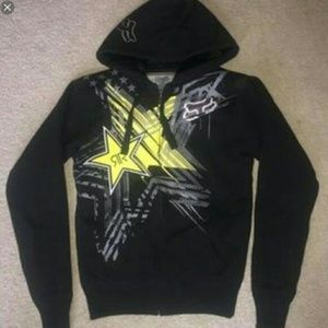Black and Yellow Fox Racing Zip up Hoodie